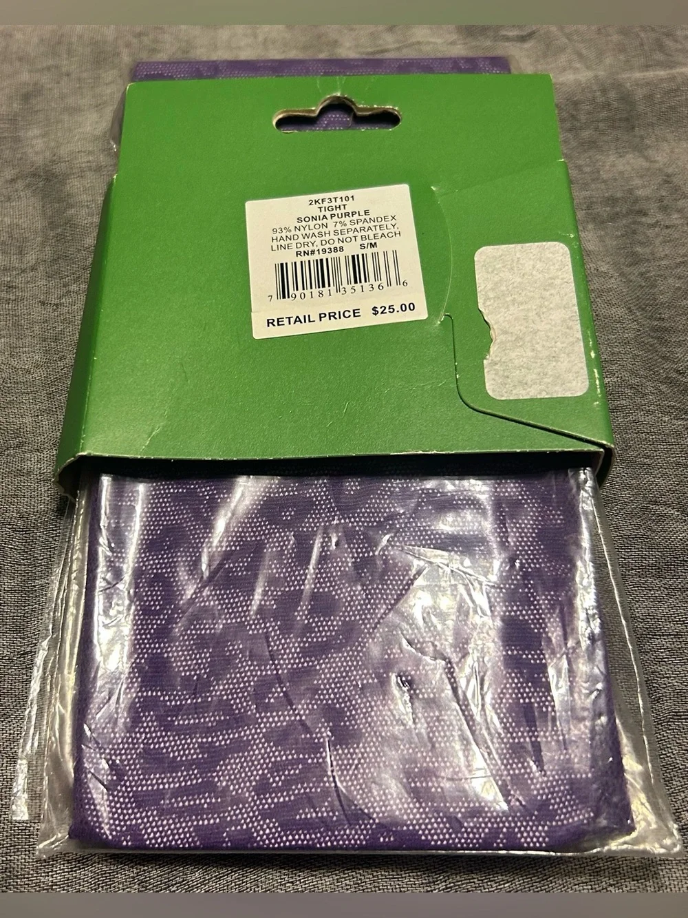 kate spade  Sonia purple patterned tights S/M